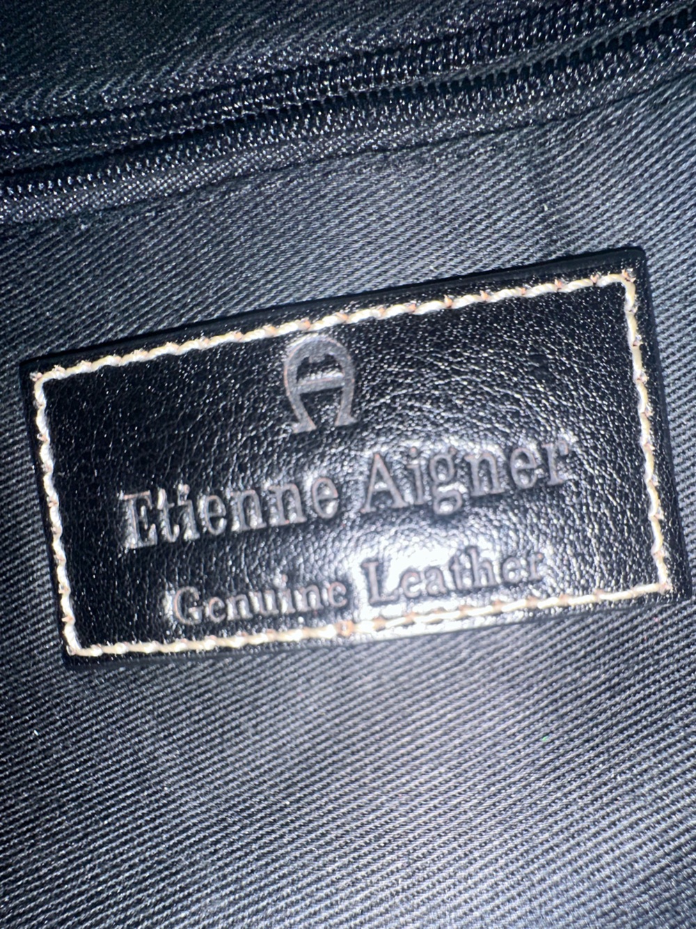 Etienne Aigner Genuine Leather Black Bag w/Contrast Stitching - Picture 15 of 15